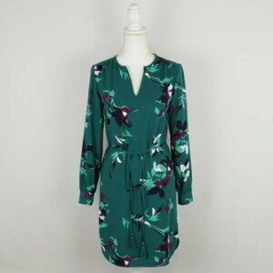 Merona green floral sheath dress, size S